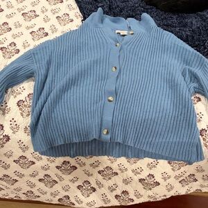 Sincerely Jules Blue Ribbed Cardigan